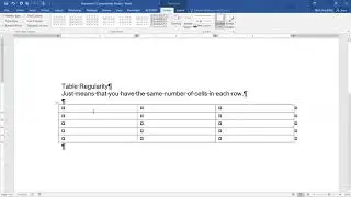 How to have table regularity