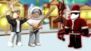 Evil Santa tries to ruin Christmas!! (Roblox Christmas Story)