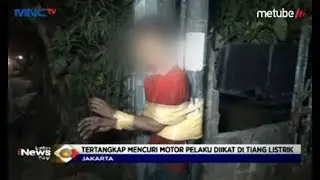 Tertangkap Basah saat Mencuri Motor, Pelaku Diikat di Tiang Listrik - LIP 03/09