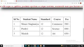 Create Table in HTML CSS on Trail Project Part-4