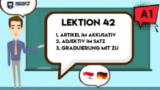 LEKTION 42 | Artikel im Akkusativ, Adjektiv im Satz dan Graduierung mit zu