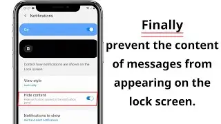 How to hide the content of messages, notifications and alerts on the phone lock screen