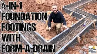 First Concrete Pour: Form-A-Drain 4-in-1 Foundation Footings