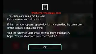 The game card could not be read (Nintendo Switch)