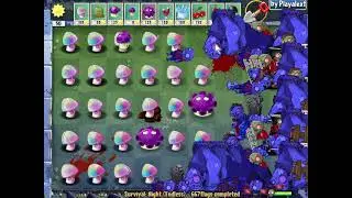 Plants vs. Zombies Lawn of Hell 2.2 - Illusional-Shroom Vs All 99999 Zombies Survival Night Endless.