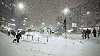 Heavy Snowfall in Helsinki, Finland ❄️☃️🌨️ 18 January 2024