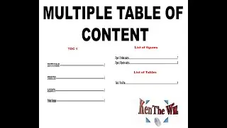 Multiple Table of Content and List of figures