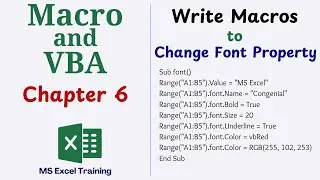 Change Font Property Using Macro Codes | Macro and VBA Tutorial Chapter 7