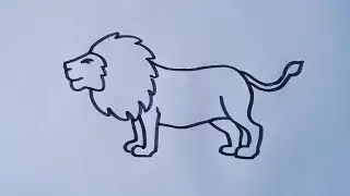 How to draw a Lion/easy drawing step by step/lion outline drawing tutorial