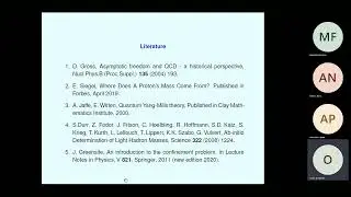 Open problems in Quantum Chromodynamics (part I), dr. Oleg Borisenko