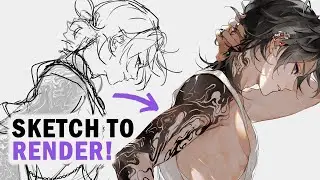 Sketch to Render ✦ Full Digital Art Process  [Clip Studio Paint Illustration Making]