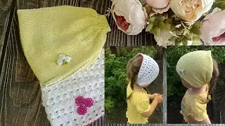 Косынка-повязка спицами. Подробный МК.