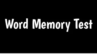 Word Memory Test | Short Term Memory Test | 20 Words Memory Test |