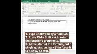 How to display a function's arguments in a cell? #excel #shortfeed #shorts