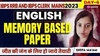 IBPS RRB and IBPS Clerk Mains 2023 Memory Based Paper | Exam Level Question | English By Shefa Maam