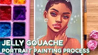 JELLY GOUACHE PORTRAIT PROCESS WALKTHROUGH