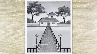 How to Draw My House Picture, Easy to drawing and Painting, Pencil Drawing