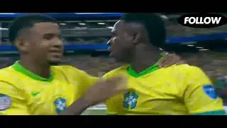 Brazil’s  first goal agains Paraguay. Vini jr scores❤️‍🔥