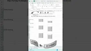 Excel Tips: Effortless Data Entry in Non-Adjacent Cells📄💡 ॥ #shorts