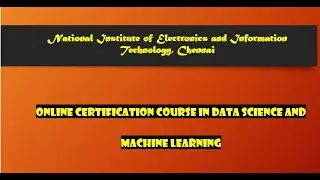 #Datascience Certificate course in Data Science and Machine learning by NIELIT Chennai