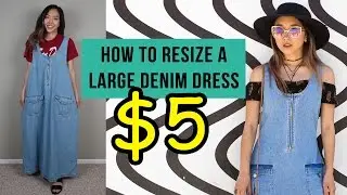 Denim Dress with Zipper Side Slits | Thrifted Quick Fix