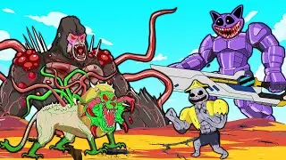 ZOOCHOSIS MUTANT GORILLA MUTANT LION VS CYBORG CATNAP ZOONOMALY ZOOKEEPER- Funny Animation -GVstudio