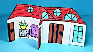 🏠How to make a big house for dolls with your own hands from A4 paper