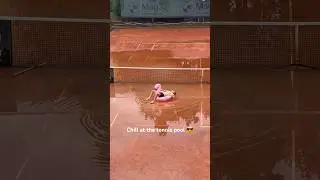 Chill at the tennis pool. 😎 Good day at the office for Attila Boros. #tennis