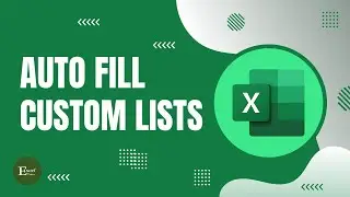 How to Create a Custom Auto fill List in Excel | Excel Tutorials No 47