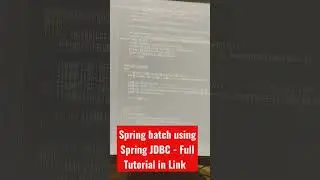 Spring Batch Performance With Spring JDBC #java #javadeveloper  #shorts