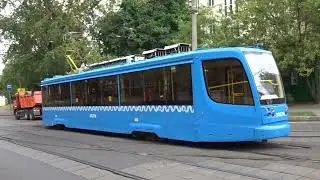 Trams in Moscow, Russia 2021: Трамваи в Москве 2021