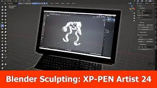 Blender 3 Sculpting with Display Tablet XP PEN Artist 24