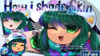 How to shade skin // skin shading tutorial for beginners {gacha club} - ibispaintx