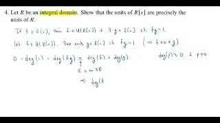 Units of a Polynomial Ring over an Integral Domain