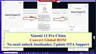 Xiaomi 13, 13 Pro Convert Global ROM, No need unlock bootloader, No need wait, Update OTA Support