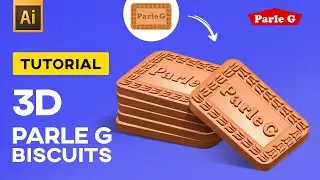 How to create 3D Parle-G Biscuits in Adobe Illustrator  |  Learn 3D in Illustrator