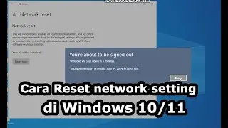 Cara me-RESET Nertwork setting di win10