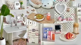 5am productive vlog 🍞 room makeover/tour, working at café, studying, making teokkbokki, kpop albums