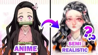 TRYING SEMI REALISTIC STYLE FOR THE FIRS TIME?! | How to draw NEZUKO from Kimetsu No Yaiba