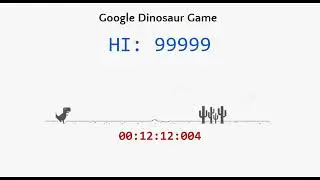 Google Chrome Dino Game - Highest Score 99999 - Full Game Playing - 94 min - Google Dinosaur Game