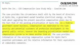 Hydro One Inc.: CEO Compensation Case Study Help - Caseism.com