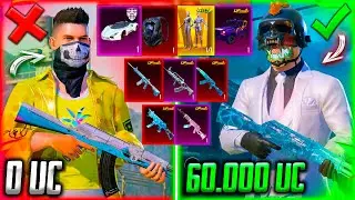 $60 000 UC! ЭТО ЛУЧШАЯ ПРОКАЧКА АККАУНТА В PUBG MOBILE! ПРОКАЧАЛ M416 ЛЕДНИК, АКМ, ЮМП ПУБГ МОБАЙЛ