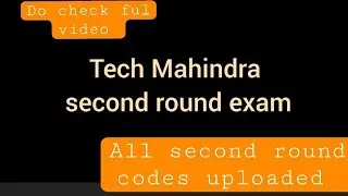 Tech Mahindra coding questions for second round