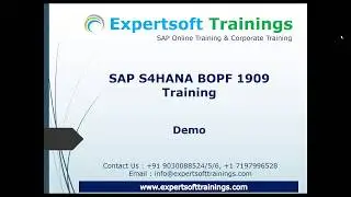 SAP S4HANA BOPF 1909 Training | SAP S4HANA BOPF 1909 Online Training