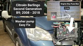 washer pump fuse location on Citroen Berlingo | Peugeot Partner mark 2