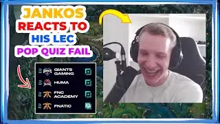 Jankos Reacts to His FAIL in LEC POP QUIZ 👀