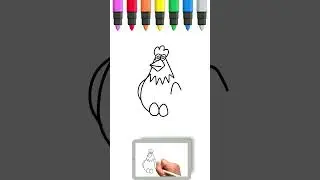 How to draw a chicken 🐔 and a duck 🦆 #coloring #painting #drawing