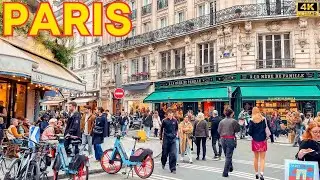 Paris, France 🇫🇷 - Paris Walk 4K 💃🏻 2024 Paris City Center, Lively, Crowded Autumn Story Telling 📕