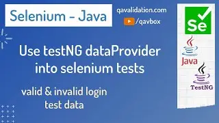 Use testNG dataProvider into selenium | valid & invalid data set