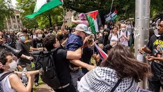 Demonstrators take down American flag at protest on UNC campus